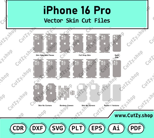iPhone 16 Pro Vector Skin Cut Files