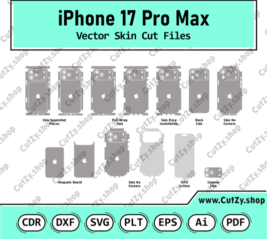 iPhone 17 Pro Max  Vector Skin Cut Files