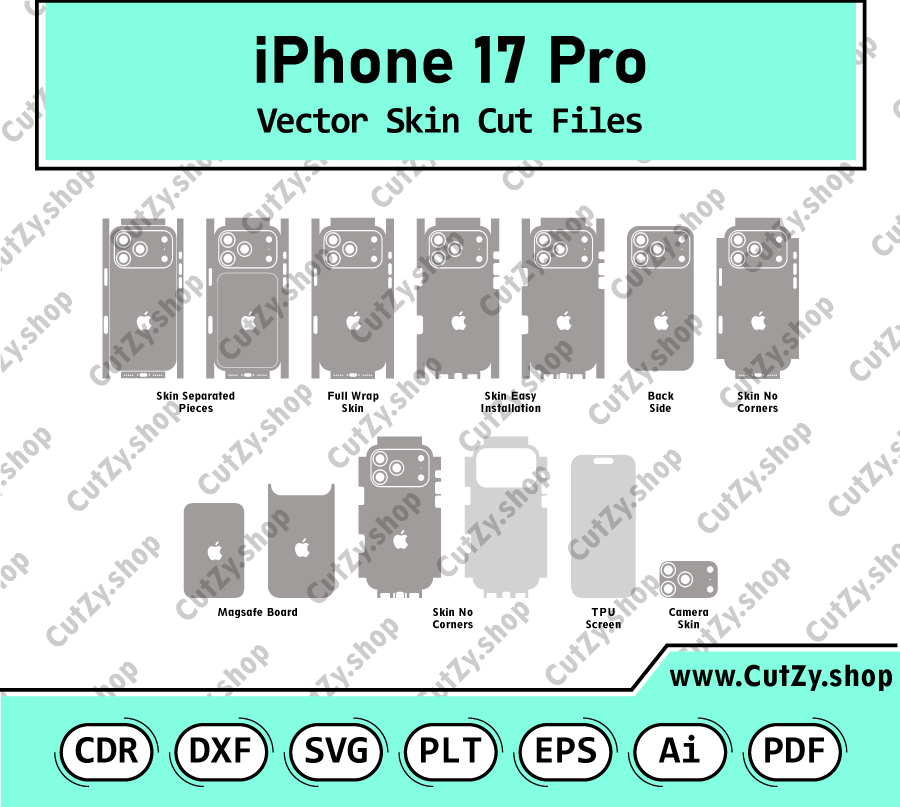 iPhone 17 Pro  Vector Skin Cut FIles