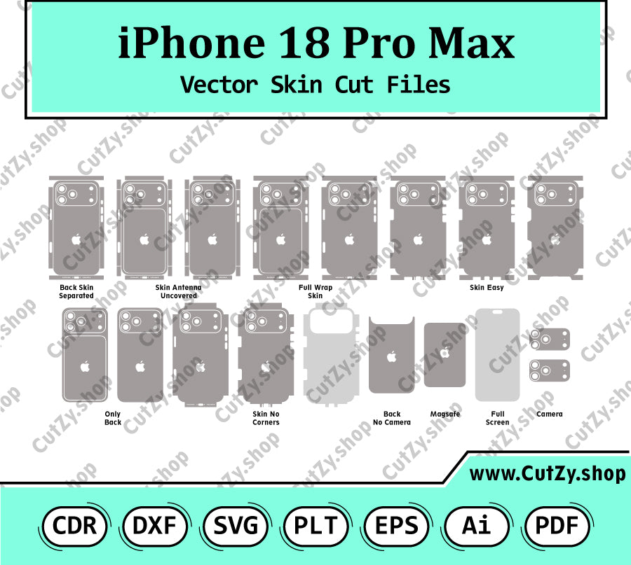 iPhone 18 Pro Max Vector Skin Cut Files