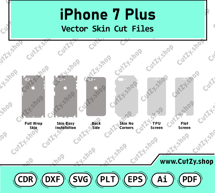 iPhone 7 Plus Vector Skin Cut Files