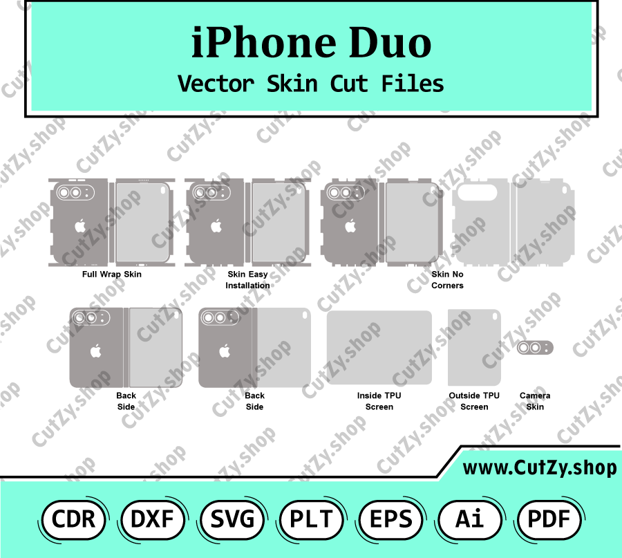 iPhone Duo Vector Skin Cut Files