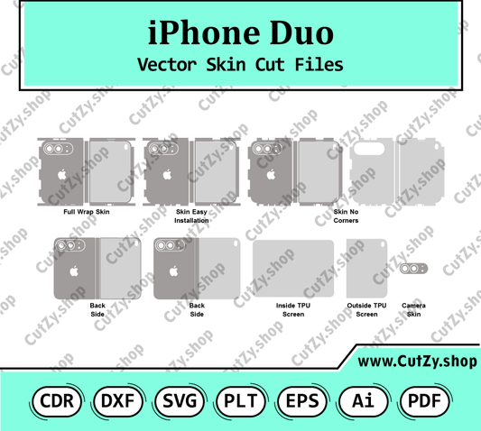 iPhone Duo Vector Skin Cut Files