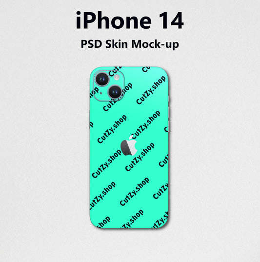 Free Download iPhone 14 PSD Vinyl Skin Mockup