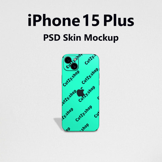 Free Download iPhone 15 Plus PSD Vinyl Skin Mock-up