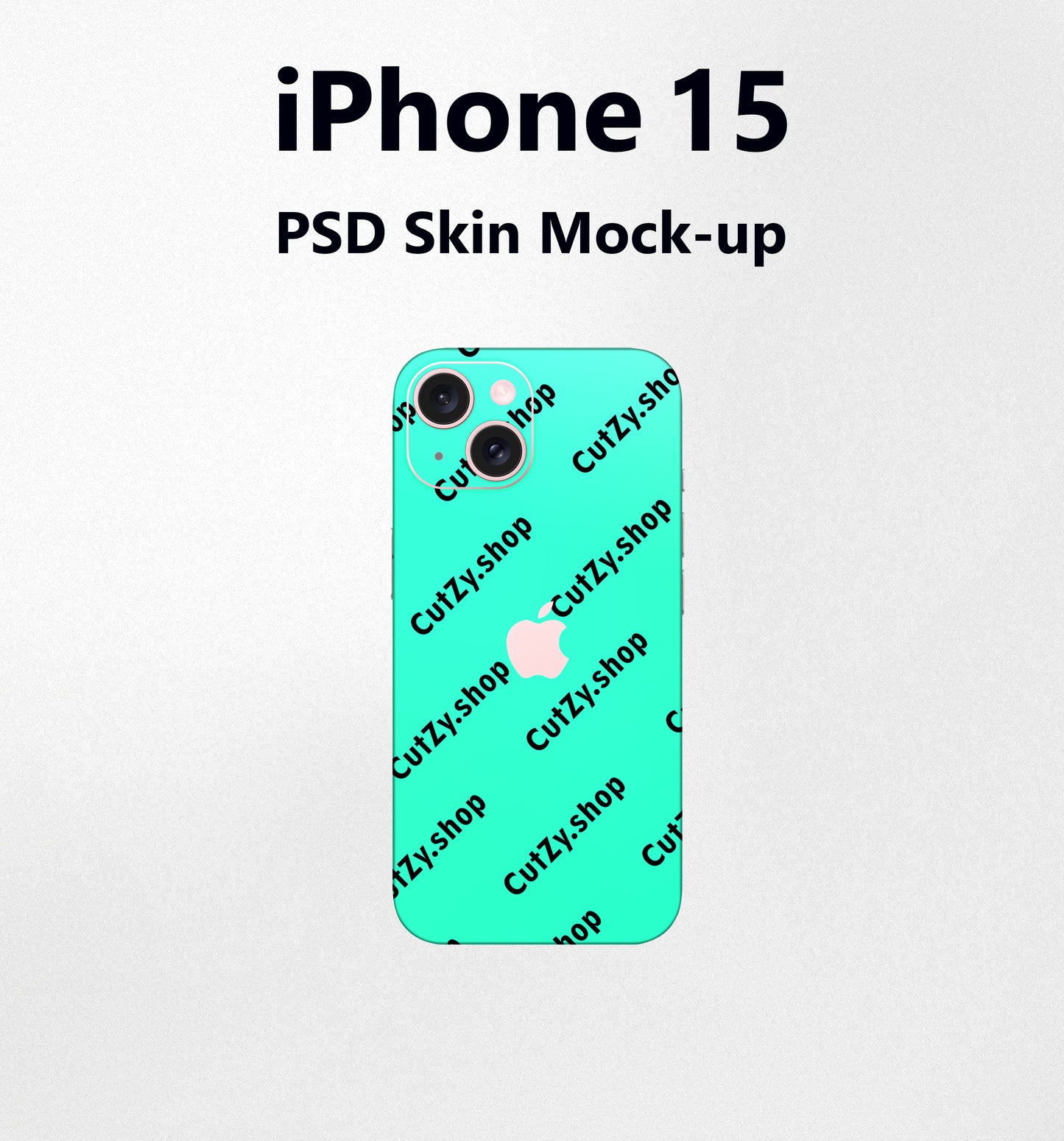 Free Download iPhone 15 PSD Vinyl Skin Mock-up