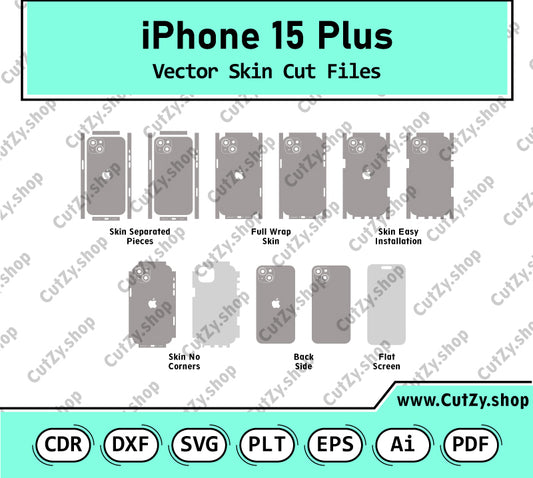 iPhone 15 Plus Vector Skin Cut Files