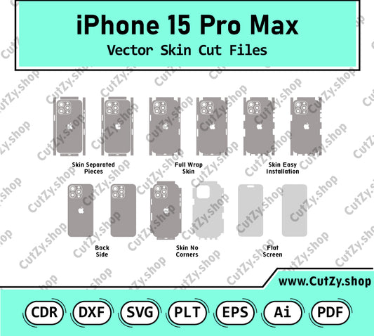iPhone 15 Pro Max Vector Skin Cut Files
