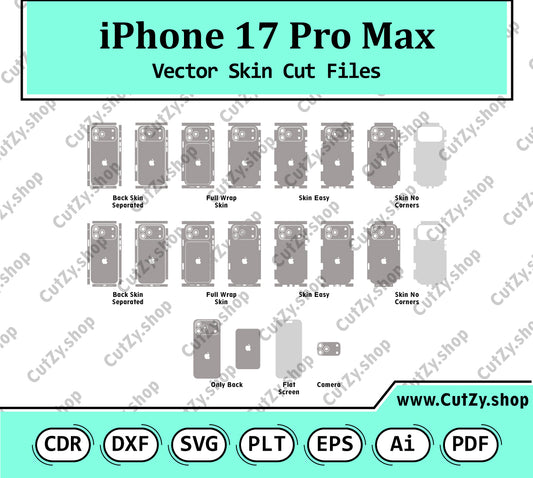 iPhone 17 Pro Max  Vector Skin Cut Files