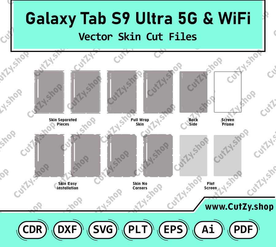 Samsung Galaxy Tab S9 Ultra 5G 14.6 inch 2023 Vector Skin Cut Files